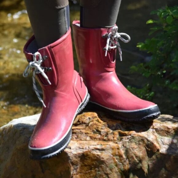 Bogs Shoes - Bogs Urban Farmer Red Rain Snow Waterproof Boots  Lace Up Women’s Size 9